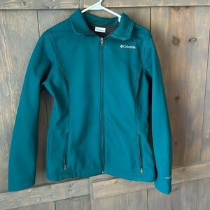Columbia Fleece Lined Fitted Jacket, Teal Omni Shield Women M, All Weather Coat